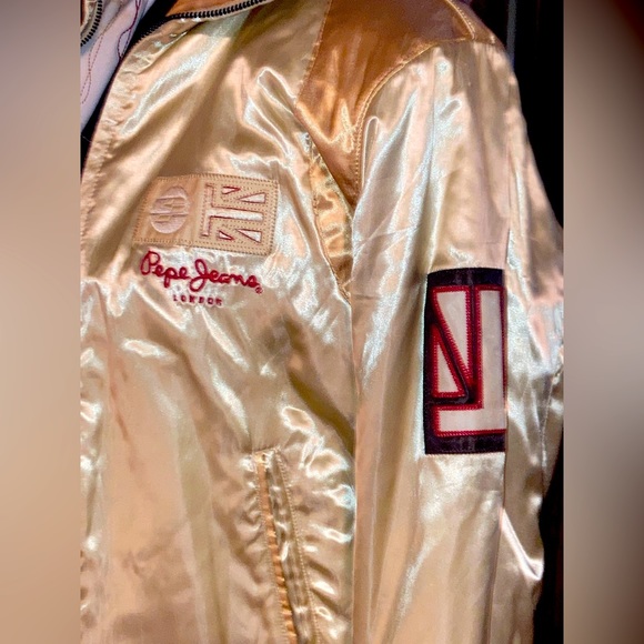 🎊💕Rare!! Vintage Nylon Satin Reversible Bomber Jacket - Picture 9 of 11